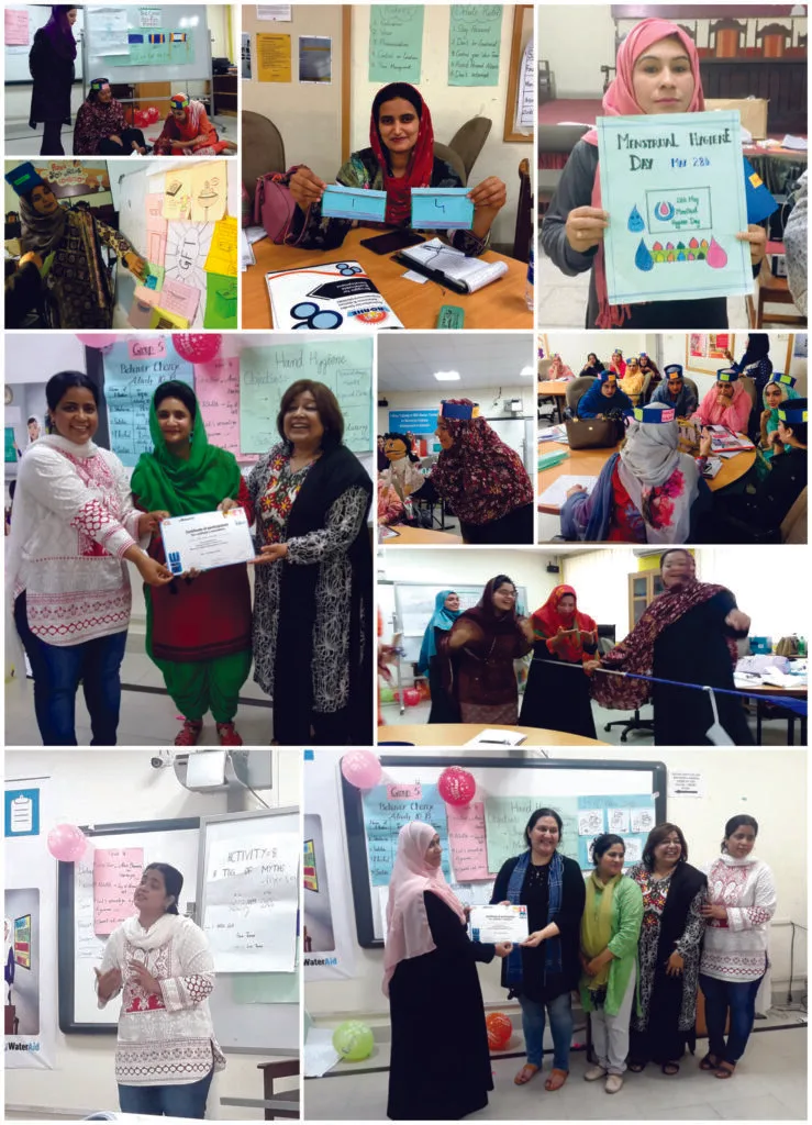 Collage of WaterAid project activities